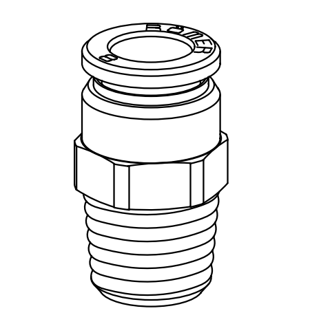 Straight Adaptor 951M-10-D1/4K AVS Romer / Roemer 340521