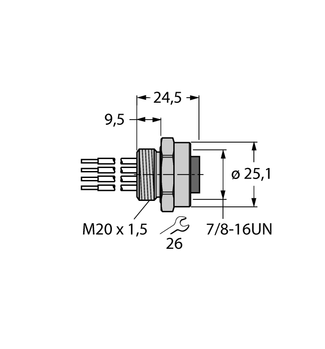  RKFV48-0,3M/M20/C1117 Turck 6603610