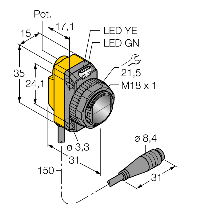  QS18VP6FF100Q Turck 3071885