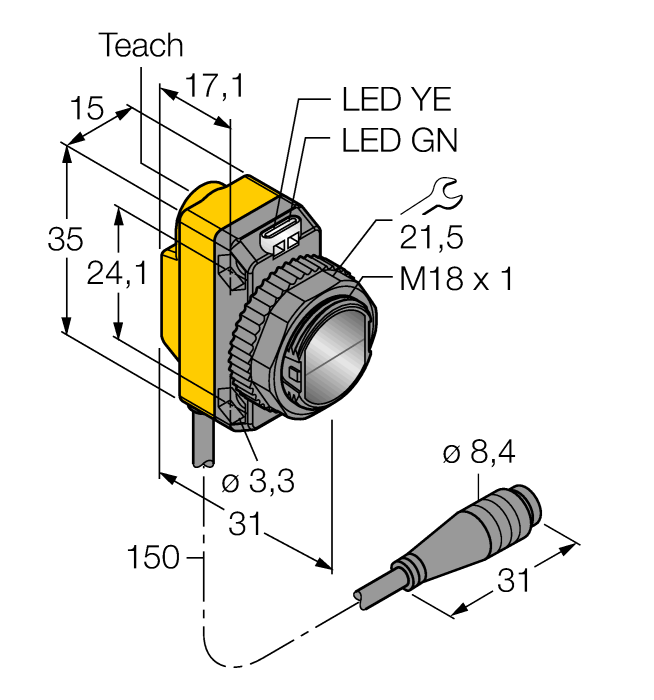  QS18EP6CV45Q Turck 3068750