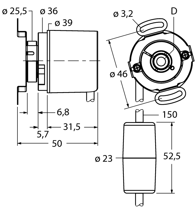  RM-50H10E-3C24B-CT 1M Turck 1544525