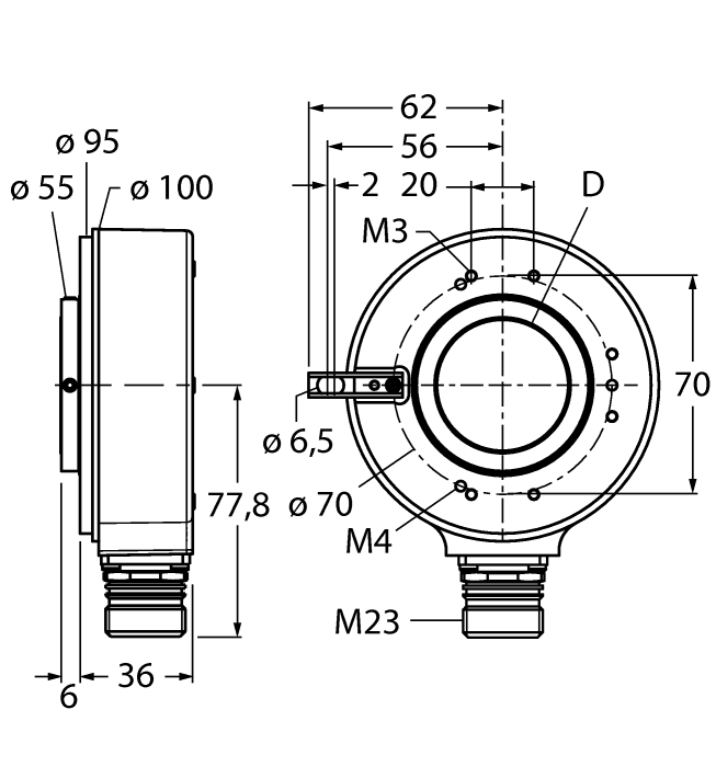  RI-42H25S4-2B5000-12M23 Turck 1545227