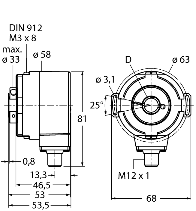  RS-31H12E-3C13B-H1181 Turck 1544424