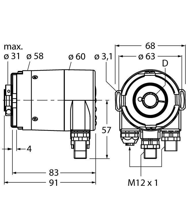  RM-36B12E-9A28B-R3M12 Turck 1544445