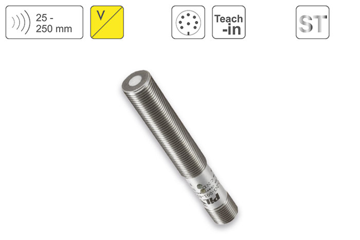 Ultrasonic Distance Sensor  PIL Sensoren P43-25-M12-ST-U-CM12