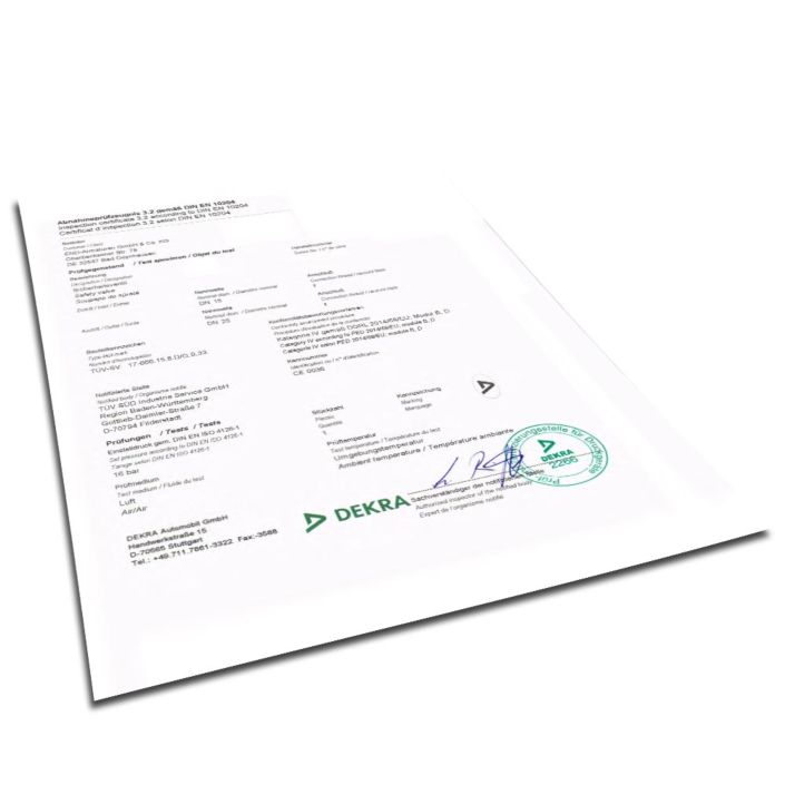 TÜV-Test  END-Armaturen SV-TÜV