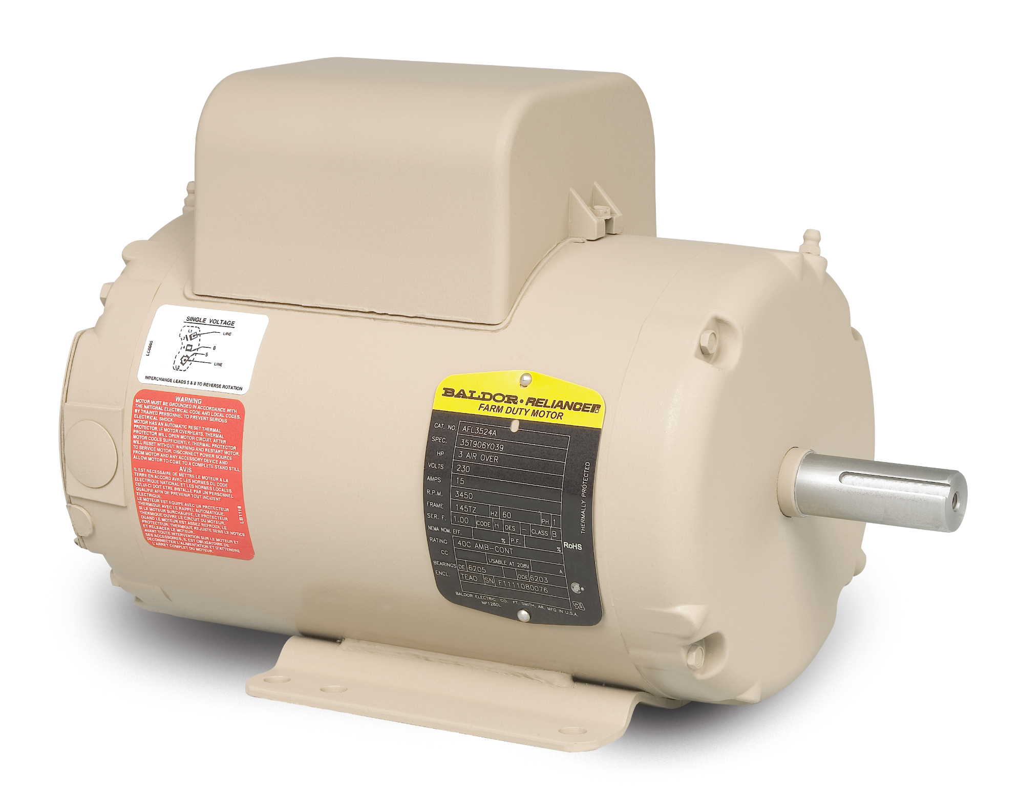 Motor  Baldor / Reliance Baldor (Brand of ABB) AFL3524A