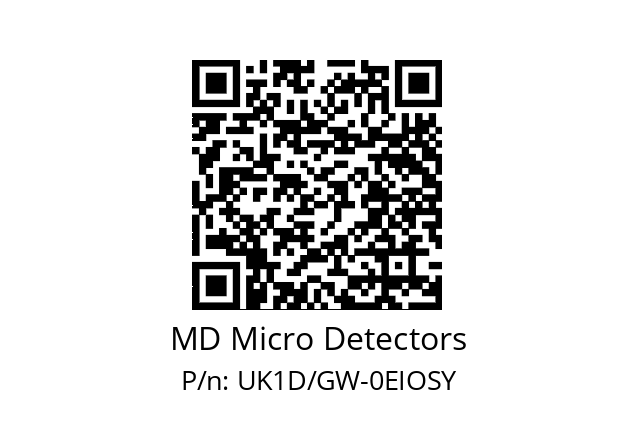   MD Micro Detectors UK1D/GW-0EIOSY