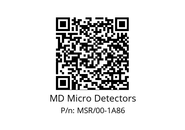   MD Micro Detectors MSR/00-1A86