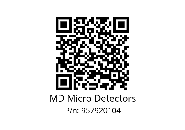   MD Micro Detectors 957920104