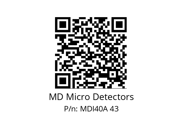  MDI40A480Z5/30P6XXPR MD Micro Detectors MDI40A 43