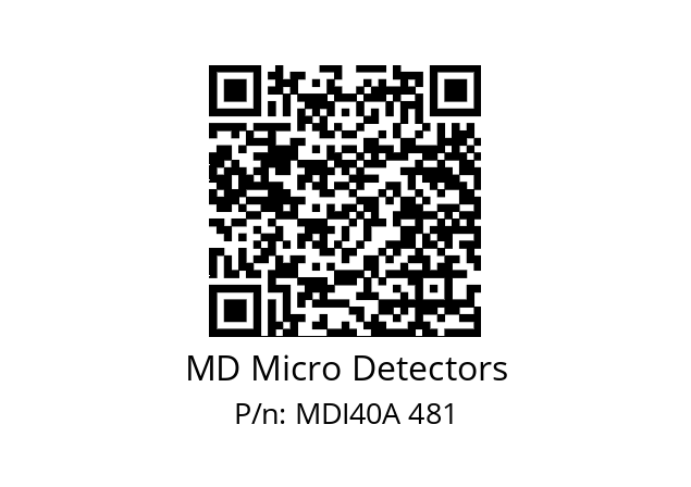  MDI40A625Z5/30L6SXPR+M.162 MD Micro Detectors MDI40A 481