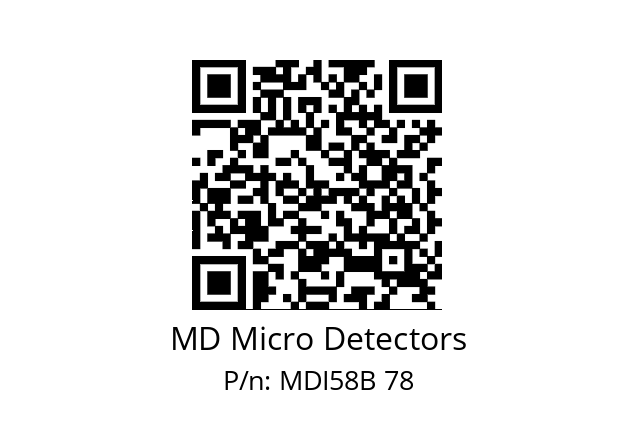  MDI58B625S5/30P10XXPR MD Micro Detectors MDI58B 78