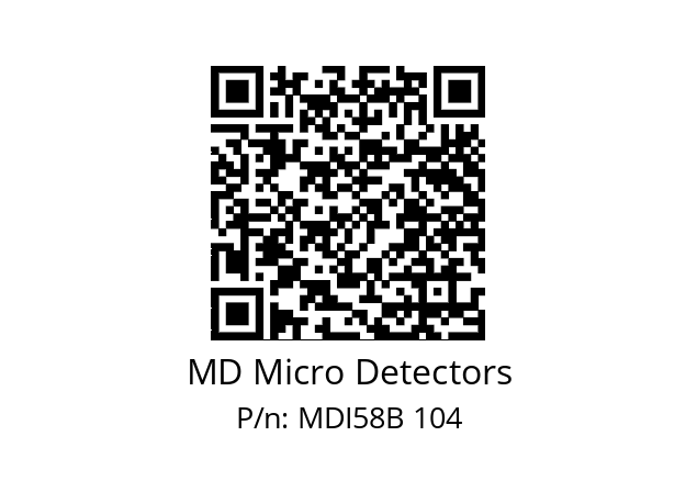  MDI58B400Z5/30P10XXPR MD Micro Detectors MDI58B 104