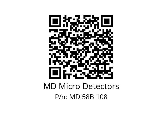  MDI58B600Z5/30P10XXPR MD Micro Detectors MDI58B 108