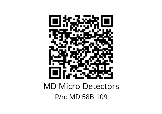  MDI58B625Z5/30P10XXPR MD Micro Detectors MDI58B 109