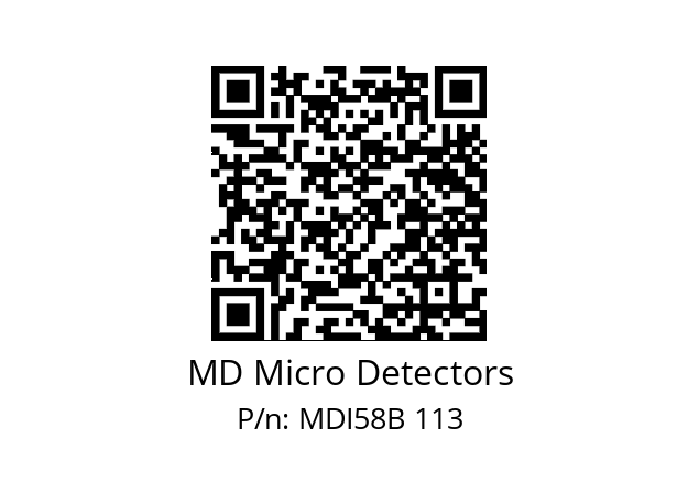  MDI58B900Z5/30P10XXPR MD Micro Detectors MDI58B 113