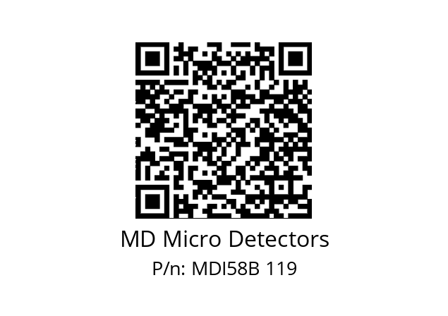  MDI58B1500Z5/30P10XXPR MD Micro Detectors MDI58B 119