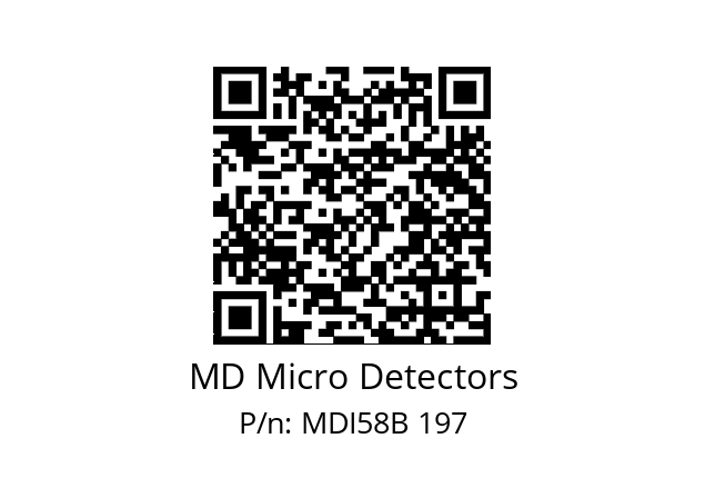  MDI58B400S5/30P10SXPR MD Micro Detectors MDI58B 197