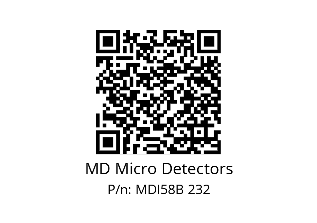  MDI58B600Z5/30P10SXPR MD Micro Detectors MDI58B 232