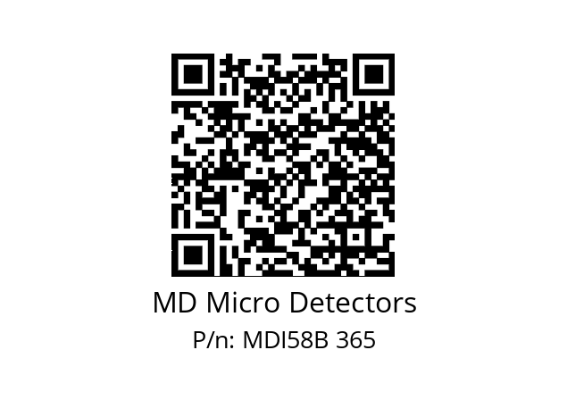  MDI58B1250Z5/30L10XXPR MD Micro Detectors MDI58B 365