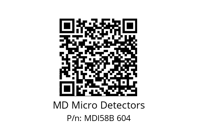  MDI58B600Z5/30P10XXPA MD Micro Detectors MDI58B 604