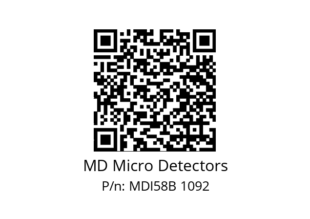  MDI58B250Z5/30P10XXMR.162 MD Micro Detectors MDI58B 1092