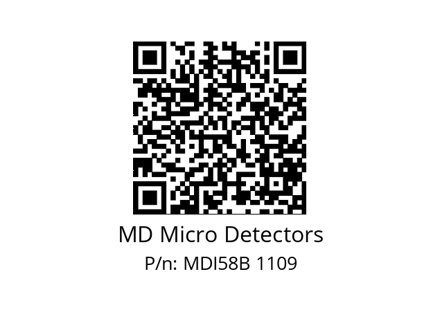  MDI58B1250Z5/30P10XXMR.162 MD Micro Detectors MDI58B 1109