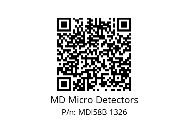  MDI58B1250S5/30L10XXMR.162 MD Micro Detectors MDI58B 1326