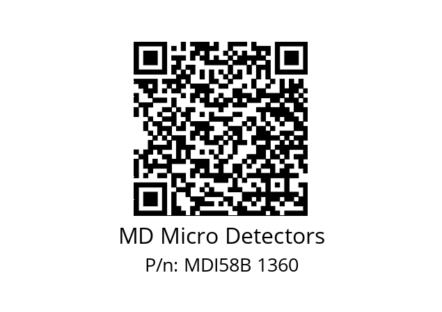  MDI58B1600Z5/30L10XXMR.162 MD Micro Detectors MDI58B 1360