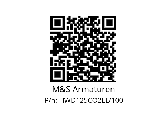   M&S Armaturen HWD125CO2LL/100