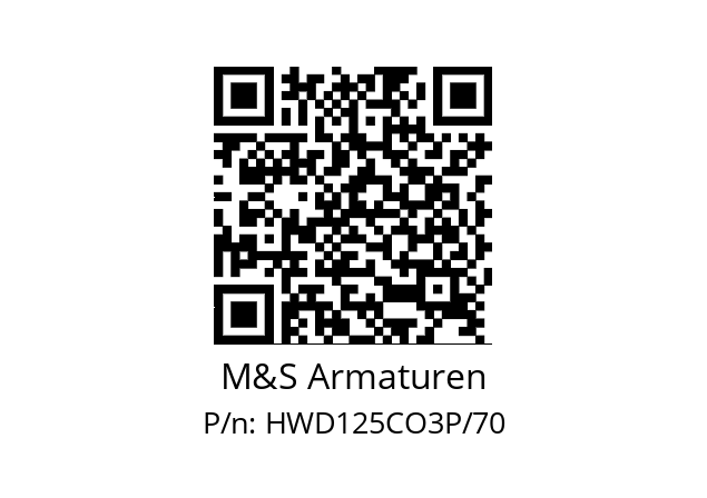   M&S Armaturen HWD125CO3P/70