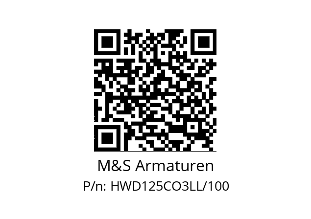   M&S Armaturen HWD125CO3LL/100