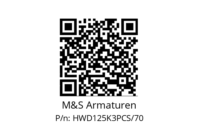   M&S Armaturen HWD125K3PCS/70