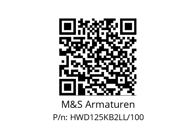   M&S Armaturen HWD125KB2LL/100