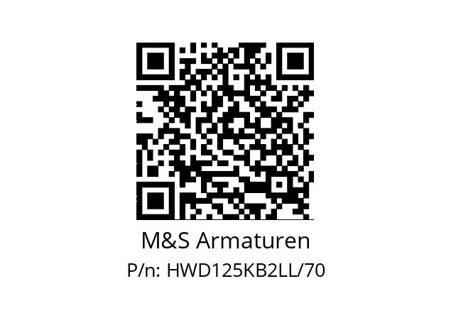   M&S Armaturen HWD125KB2LL/70