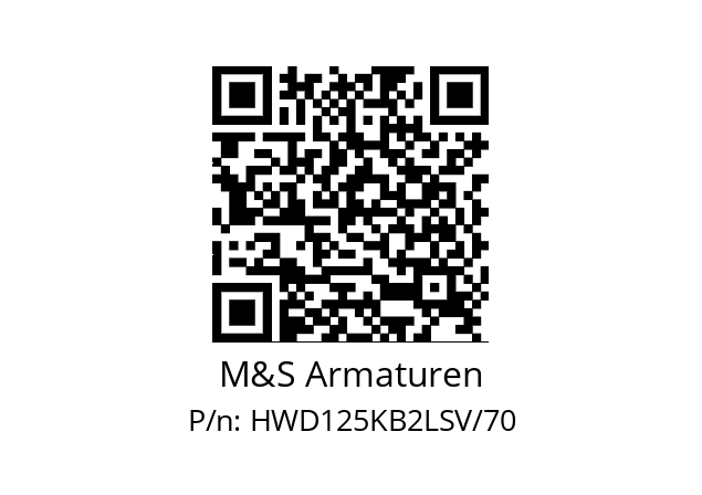   M&S Armaturen HWD125KB2LSV/70