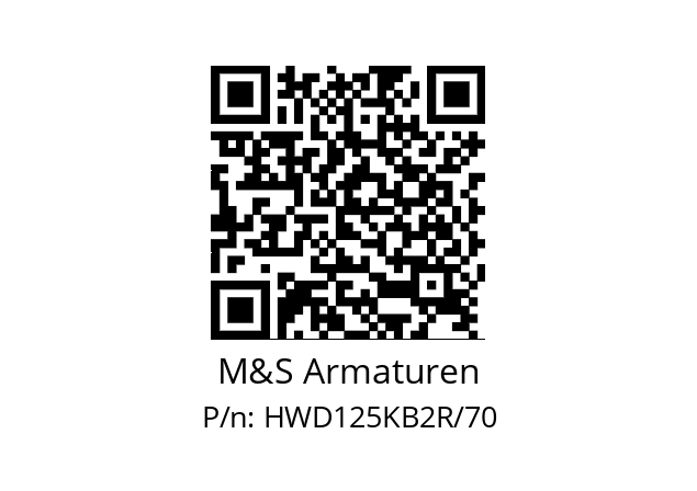   M&S Armaturen HWD125KB2R/70