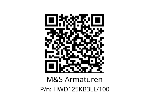   M&S Armaturen HWD125KB3LL/100