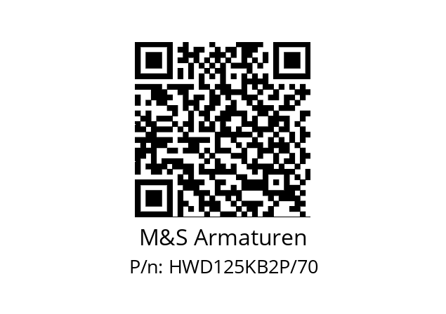   M&S Armaturen HWD125KB2P/70