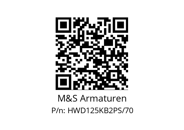   M&S Armaturen HWD125KB2PS/70