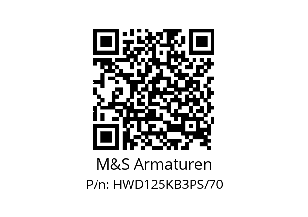   M&S Armaturen HWD125KB3PS/70