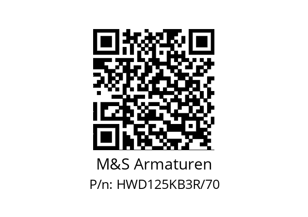   M&S Armaturen HWD125KB3R/70