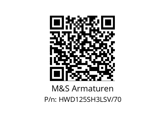   M&S Armaturen HWD125SH3LSV/70