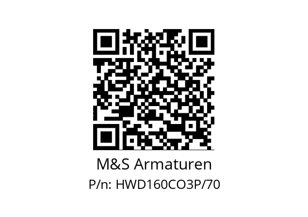   M&S Armaturen HWD160CO3P/70