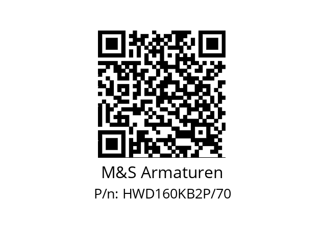   M&S Armaturen HWD160KB2P/70