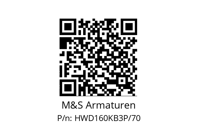   M&S Armaturen HWD160KB3P/70