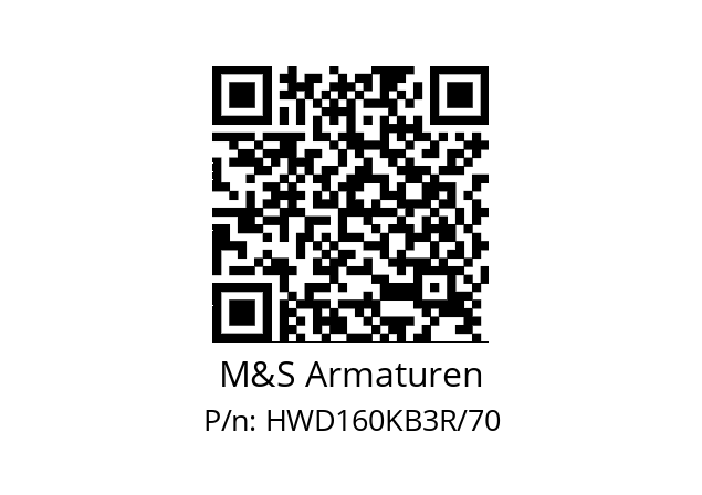   M&S Armaturen HWD160KB3R/70