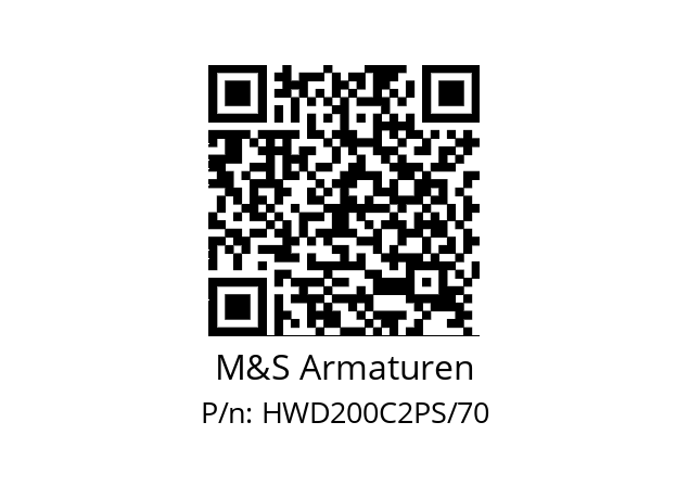   M&S Armaturen HWD200C2PS/70