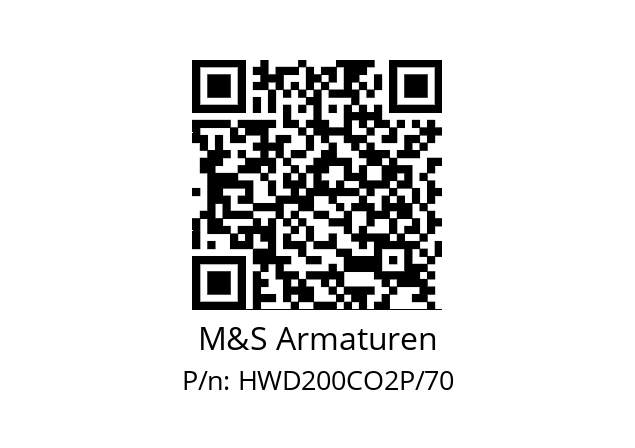   M&S Armaturen HWD200CO2P/70